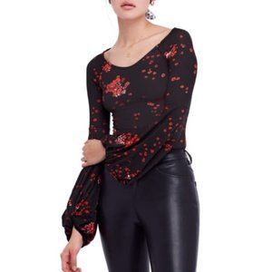 Free People To the Tropics Blouson Sleeve Top Size Small NWT